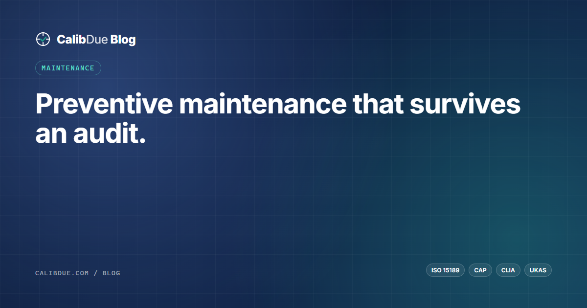 CalibDue blog hero — Preventive maintenance for lab equipment